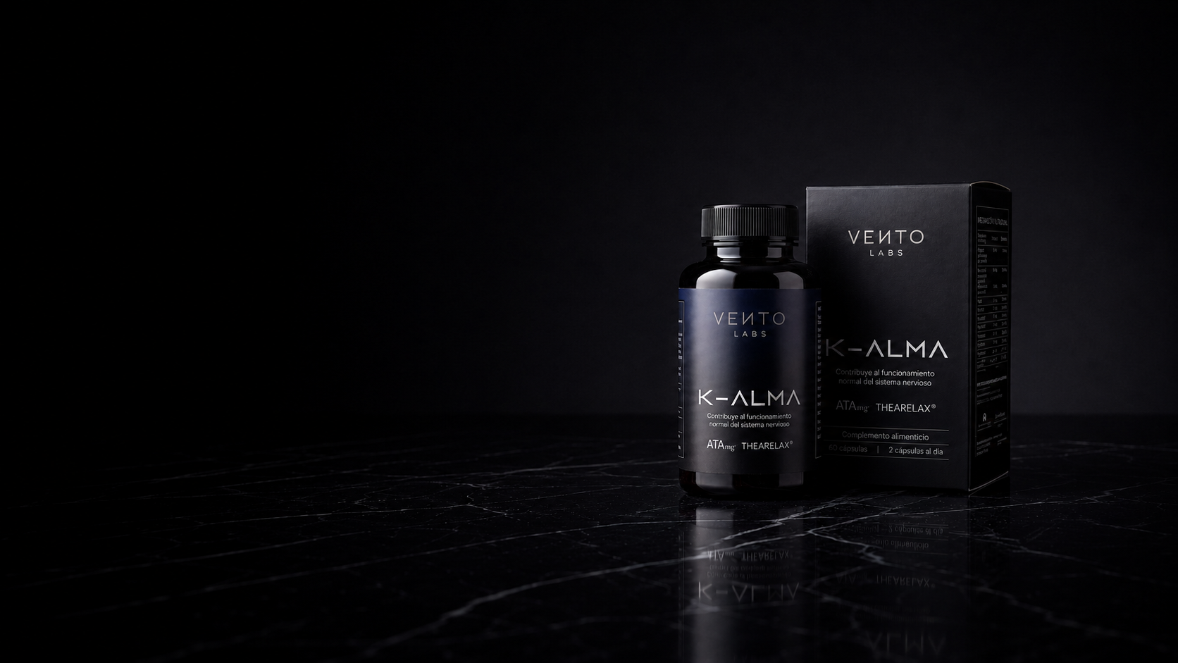 K-ALMA de Vento Labs — bote de 60 cápsulas de acetiltaurato de magnesio ATA Mg® con L-teanina
